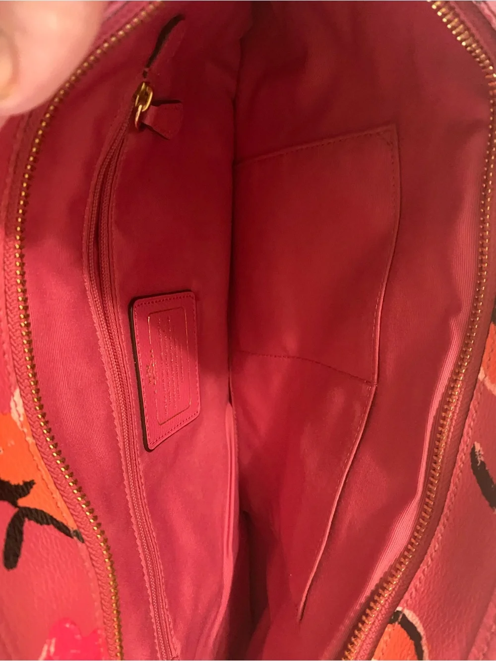 Coach Pink & Coral Floral Tote Bag - Picture 3 of 4